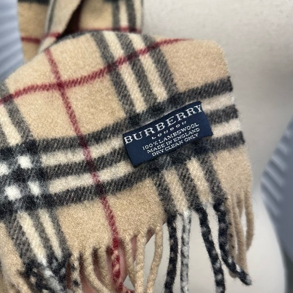 Vintage Burberry wool made in england nova check fringe scarf - Picture 4 of 5
